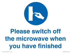 Please switch off the microwave when you have finished